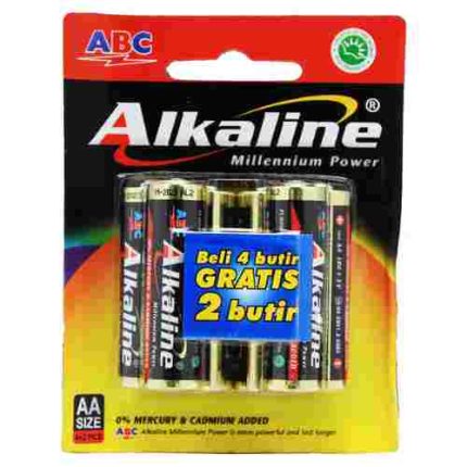 Baterai ABC Alkaline AA/A2 isi 4 Pcs