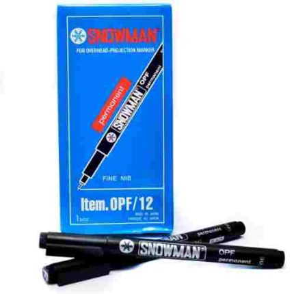 Spidol Snowman OHP OPF Hitam - 1 Pack isi 12 Pcs